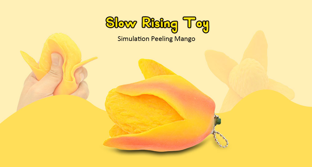 PA113 Squishy TPR Sponge Slow Rising Simulate Peeling Mango Toy Decoration Squeeze Stress Reliever