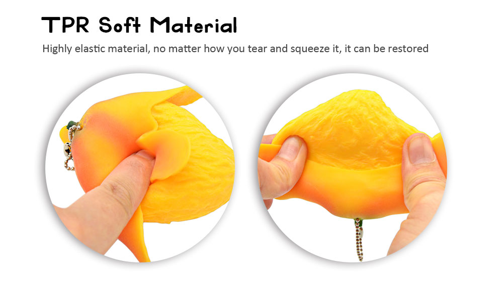 PA113 Squishy TPR Sponge Slow Rising Simulate Peeling Mango Toy Decoration Squeeze Stress Reliever