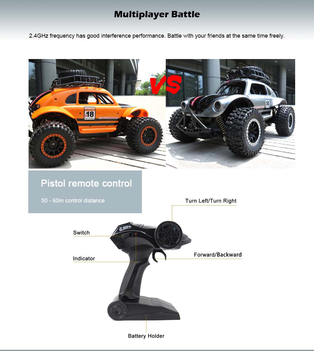 Flytec SL - 145A 1/14 2.4GHz 25km/h Independent Suspension Spring Off Road Vehicle RC Crawler Car