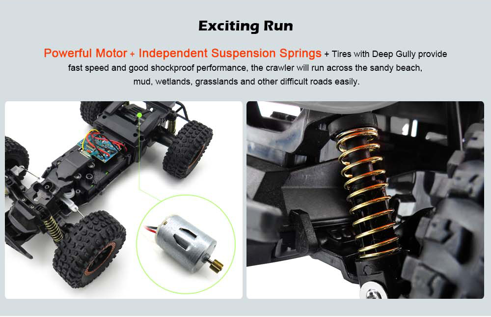 Flytec SL - 145A 1/14 2.4GHz 25km/h Independent Suspension Spring Off Road Vehicle RC Crawler Car