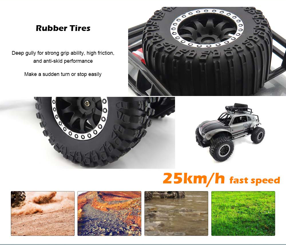 Flytec SL - 145A 1/14 2.4GHz 25km/h Independent Suspension Spring Off Road Vehicle RC Crawler Car