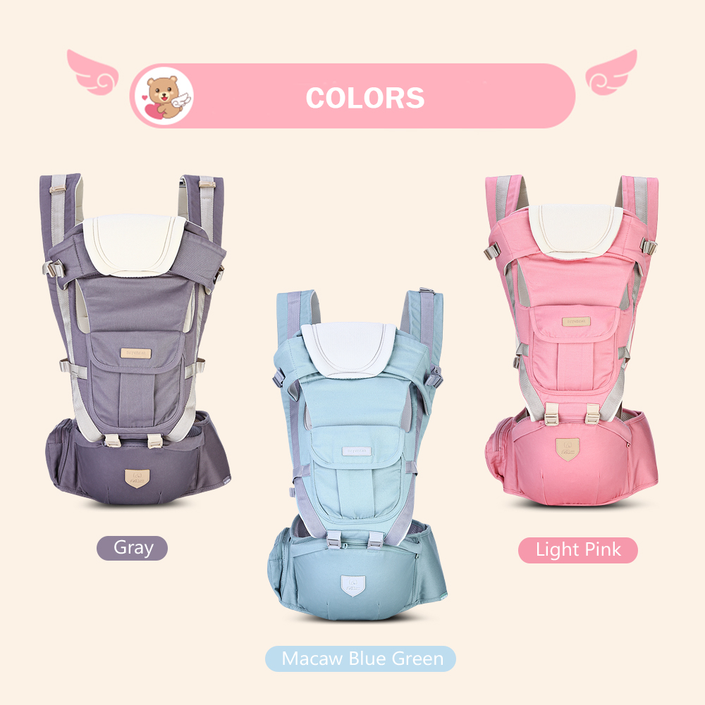 Bethbear 3 in 1 Hipseat Ergonomic Baby Carrier 0 - 36 Months Wrap Infant Sling Backpack