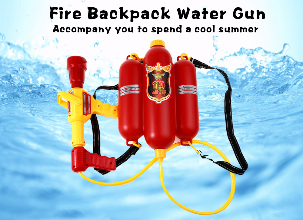 Kids Cute Outdoor Super Soaker Fire Backpack Pressure Water Gun Toy