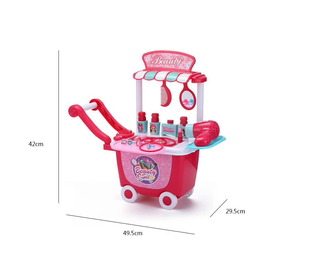 YUEHUI Kids Household Playset Simulation Cosmetic Dressing Table Trolley Toy