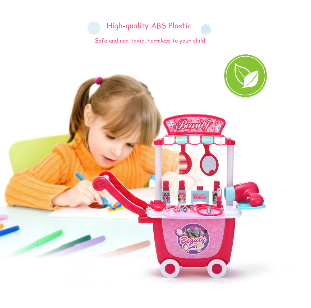 YUEHUI Kids Household Playset Simulation Cosmetic Dressing Table Trolley Toy YUEHUI Kids Household Playset Simulation Cosmetic Dressing Table Trolley Toy