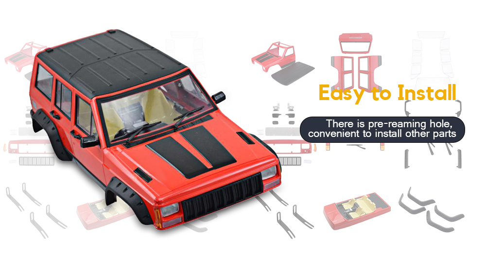 AX - 313 Hard Plastic 313mm Wheelbase Crawler Car Body Shell AX - 313 Hard Plastic 313mm Wheelbase Crawler Car Body Shell