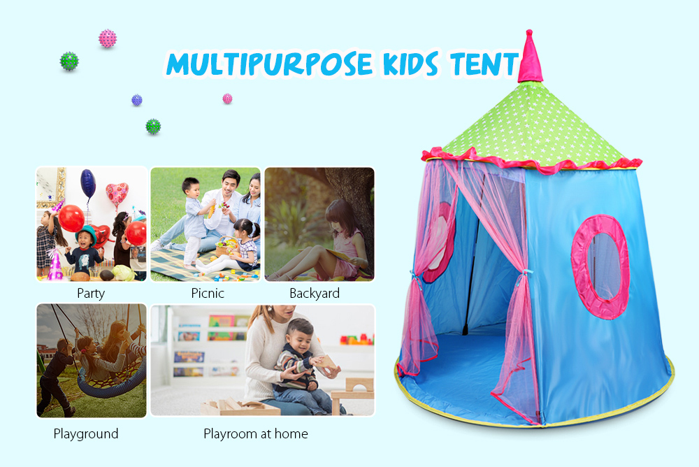 Foldable Princess Castle Kids Play Tent Indoor / Outdoor Use