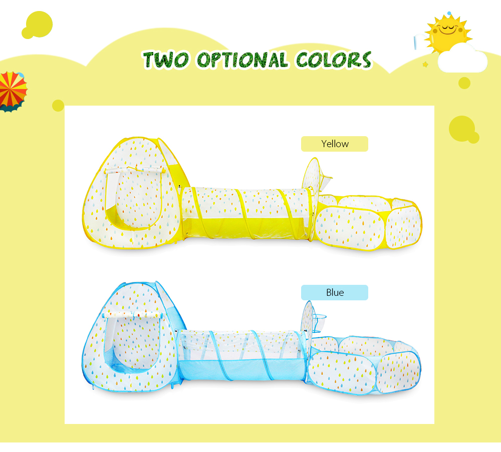 3PCS Kids Play Tent Ocean Ball Pool Game House with Tunnel 3PCS Kids Play Tent Ocean Ball Pool Game House with Tunnel