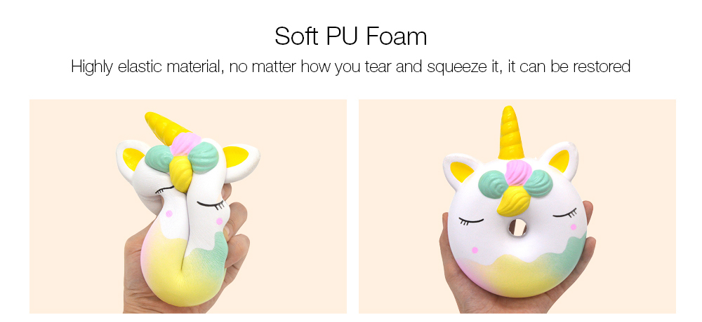 PA58 Squishy PU Foam Slow Rising Simulate Unicorn Donut Toy