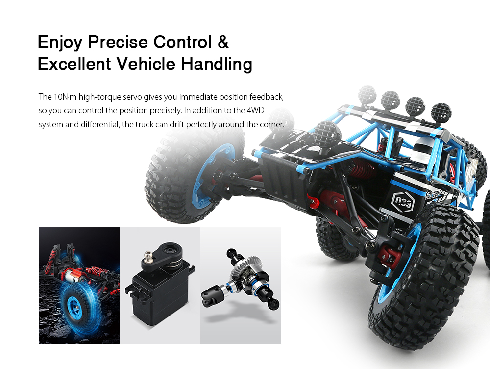 JJRC Q39 HIGHLANDER 1:12 4WD RC Desert Truck RTR 35km/h+ Fast Speed / 1kg High-torque Servo / 7.4V 1500mAh LiPo