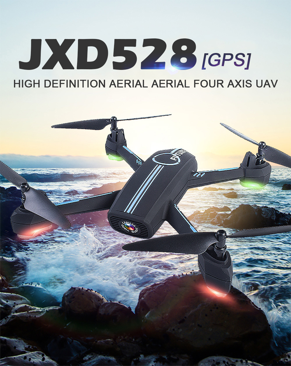 JINXINGDA JXD528 100m Control 720P Altitude Hold / Surrounding / Waypoints / Following FPV RC Drone