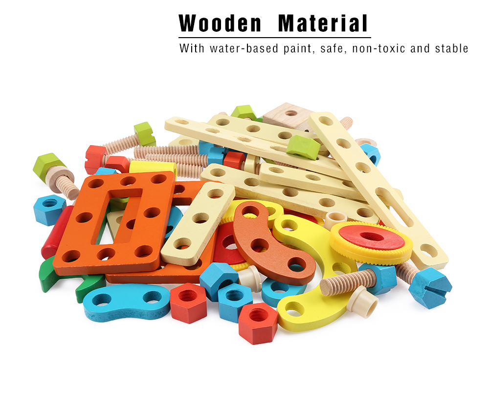 Wooden Nut Fittings Combination Set Educational Toys for Children