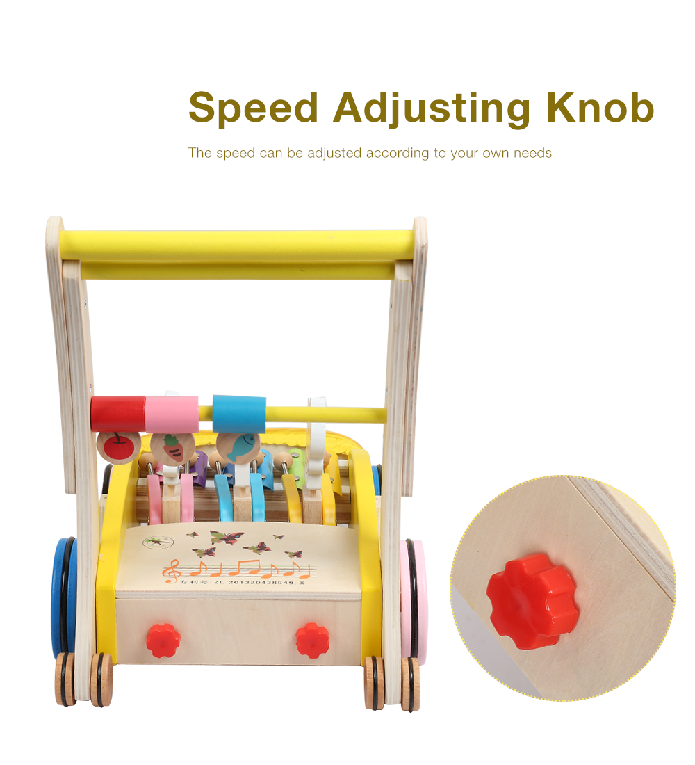 Wooden Walker Hand Push Car Toy for Toddler Children