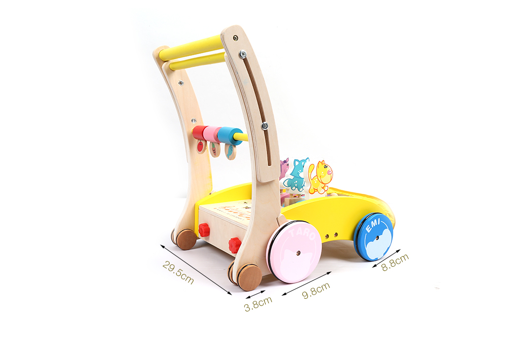 Wooden Walker Hand Push Car Toy for Toddler Children