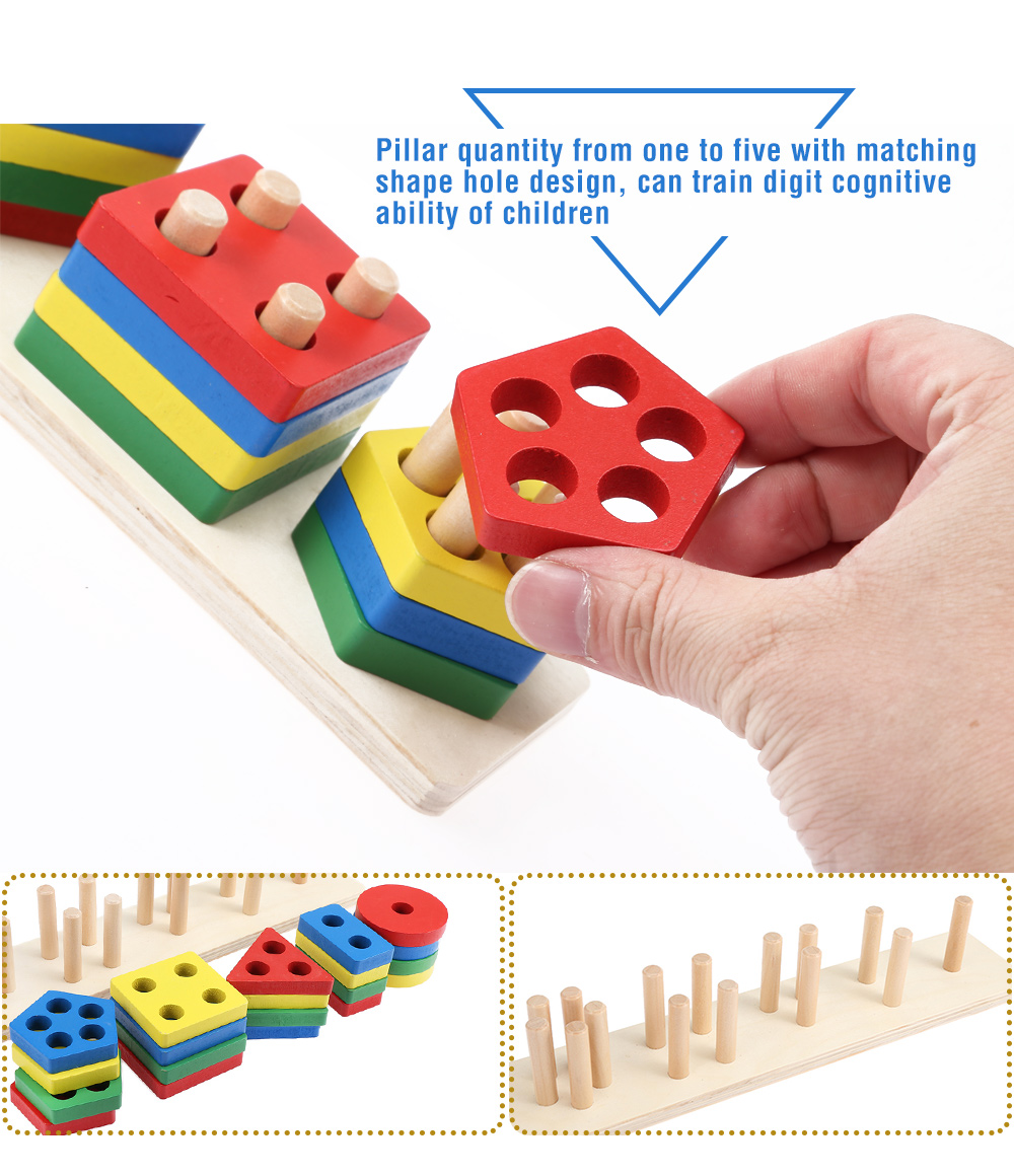 Shape Matching Geometry Game Cognition Puzzle Wooden Educational Toy