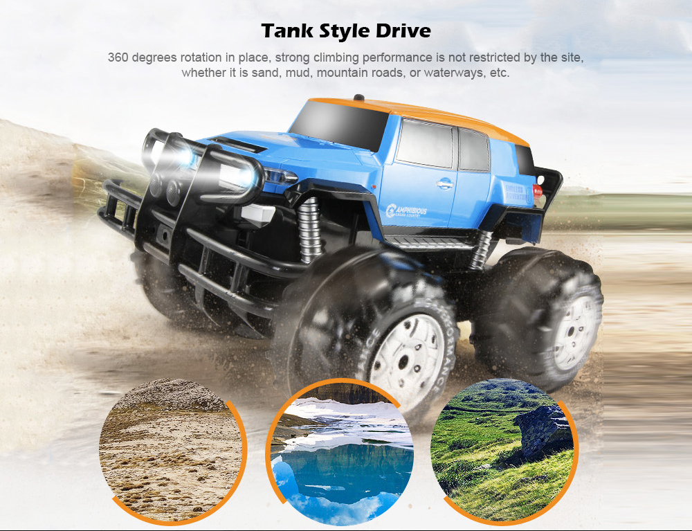 Yed 1601 1:10 4WD All-terrain Amphibious Off-road Monster Truck 12km/h Speed