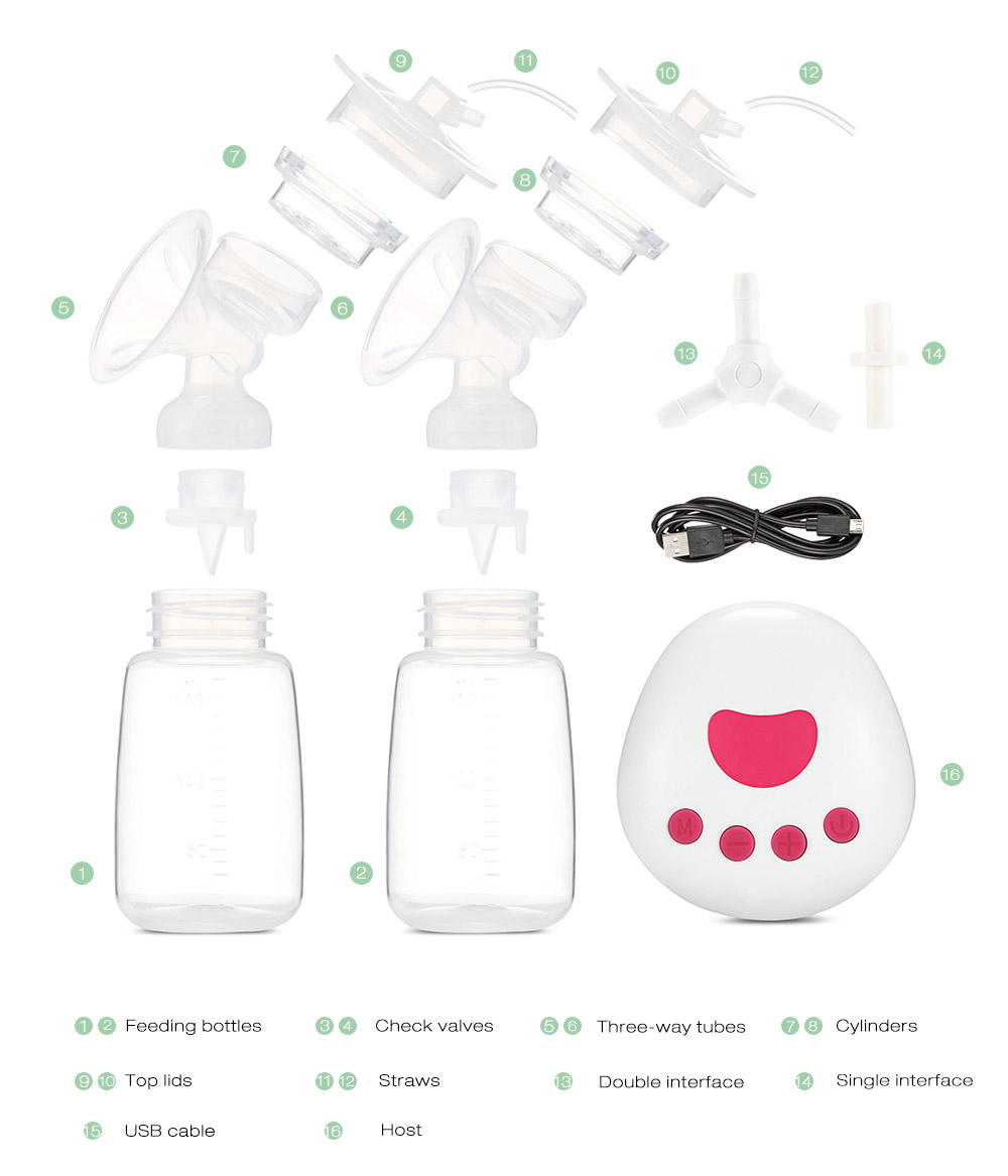 RealBubee RBX - 8025 - 2 Infant Breastfeeding Double USB Electric Breast Pumps RealBubee RBX - 8025 - 2 Infant Breastfeeding Double USB Electric Breast Pumps