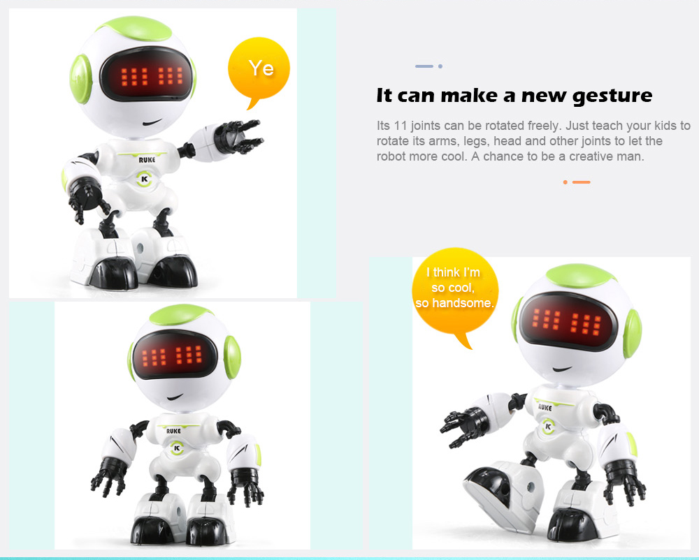 JJRC R8 Touch Sensing LED Eyes RC Robot Smart Voice DIY Body Gesture Model Toy JJRC R8 Touch Sensing LED Eyes RC Robot Smart Voice DIY Body Gesture Model Toy
