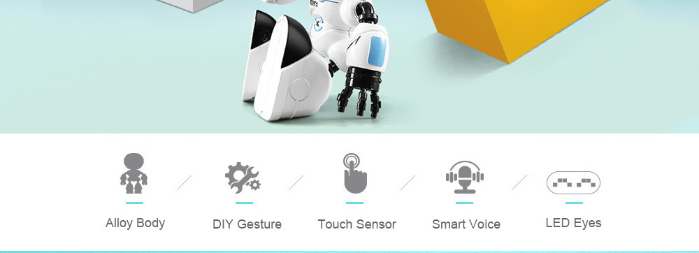 JJRC R8 Touch Sensing LED Eyes RC Robot Smart Voice DIY Body Gesture Model Toy JJRC R8 Touch Sensing LED Eyes RC Robot Smart Voice DIY Body Gesture Model Toy