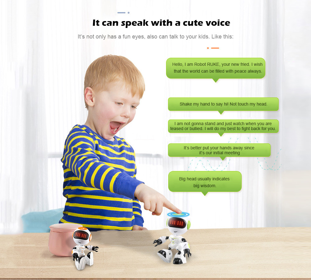 JJRC R8 Touch Sensing LED Eyes RC Robot Smart Voice DIY Body Gesture Model Toy JJRC R8 Touch Sensing LED Eyes RC Robot Smart Voice DIY Body Gesture Model Toy
