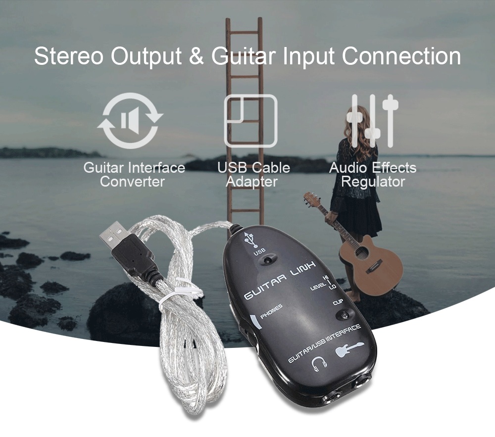 Audio Effects Regulator Guitar Interface Converter USB Cable Adapter