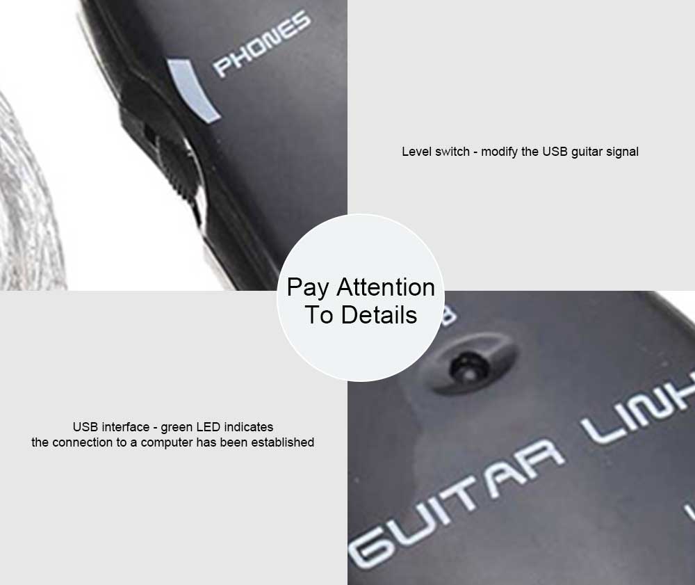 Audio Effects Regulator Guitar Interface Converter USB Cable Adapter