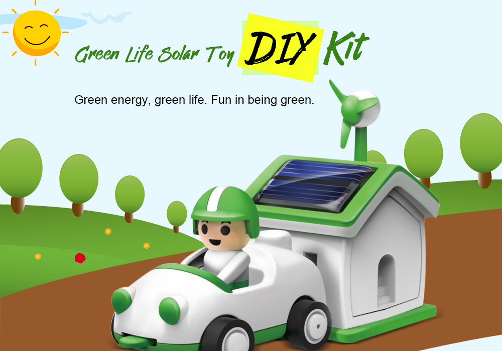 Solar Toy Green Life Rechargeable Kit Car Children Kids Game Gift