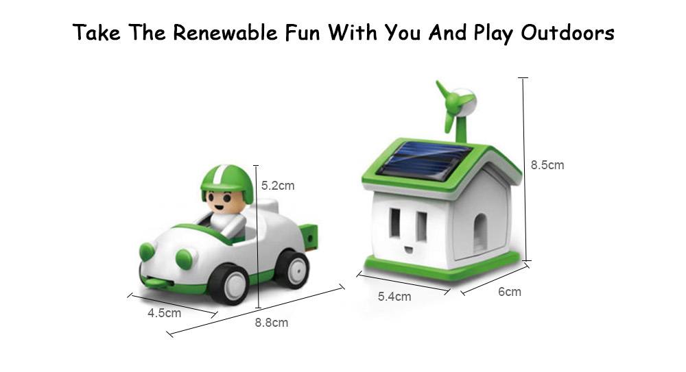 Solar Toy Green Life Rechargeable Kit Car Children Kids Game Gift