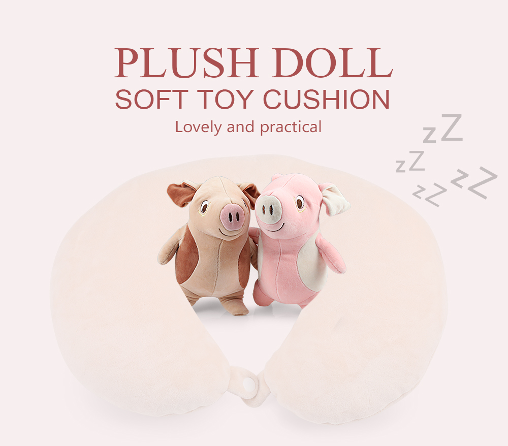 Plush Doll Soft Toy Pig Elephant Cushion Transformed U Type Pillow Gifts