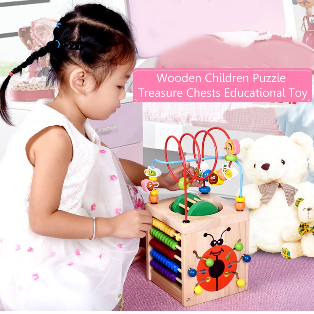 Wooden Children Puzzle Treasure Chests Educational Toy