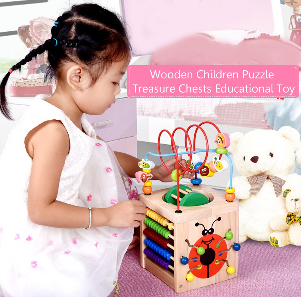 Wooden Children Puzzle Treasure Chests Educational Toy Wooden Children Puzzle Treasure Chests Educational Toy
