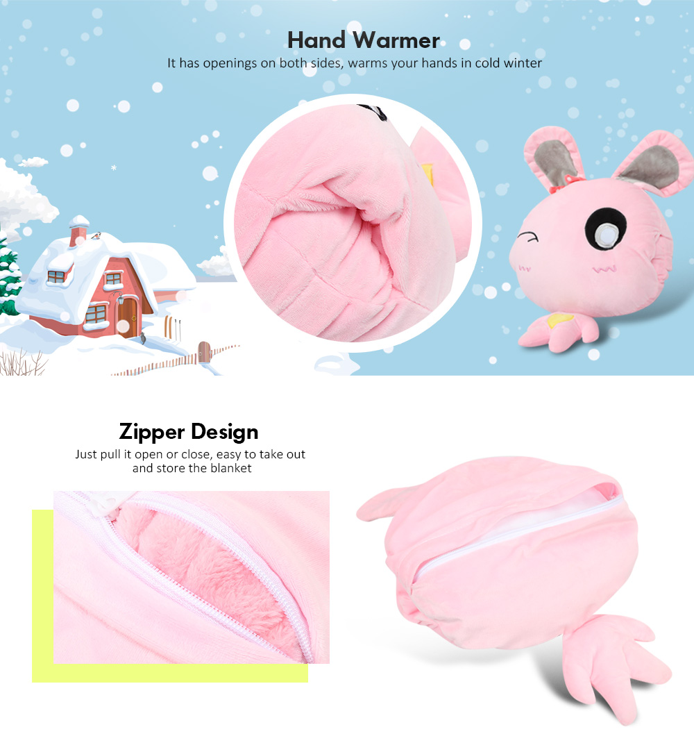 Cartoon Throw Pillow Blanket Set Plush Stuffed Toy for Home Travel Cartoon Throw Pillow Blanket Set Plush Stuffed Toy for Home Travel