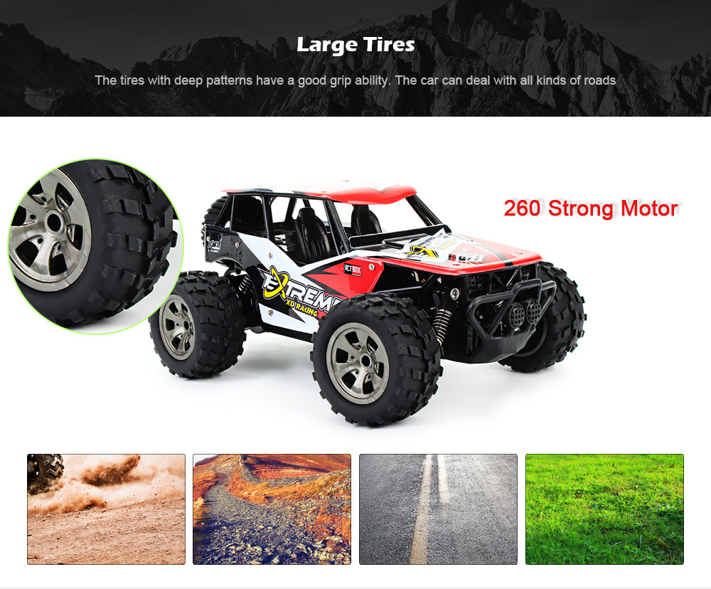 1812 - A 2.4G 1/18 18km/h RC Monster Truck Car RTR Toy Gift