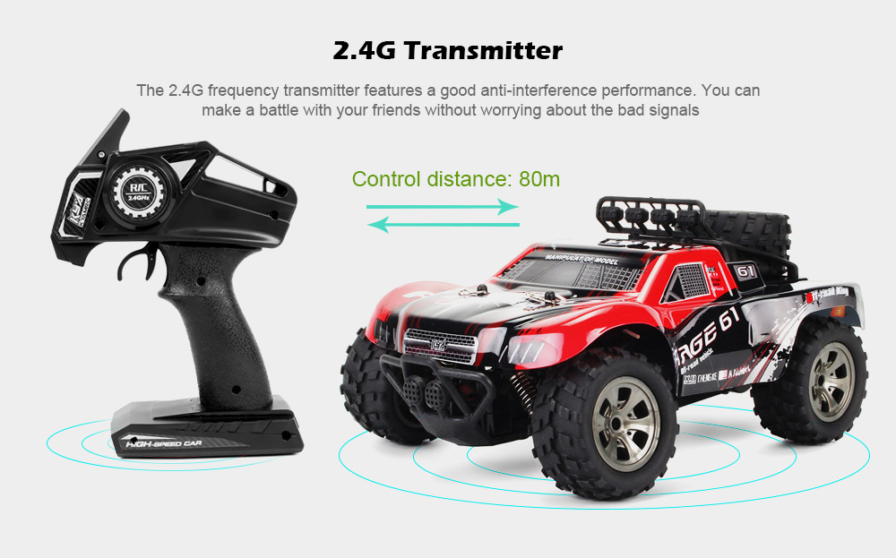1885 - A 2.4G 1/18 18km/h Drift RC Off-road Car RTR Toy Gift