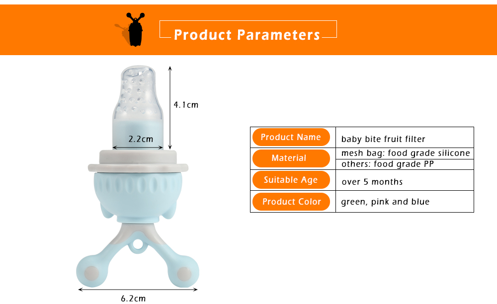 Baby Rotation Push Type Nipple Infant Bite Chew Training Device Fruit Filter