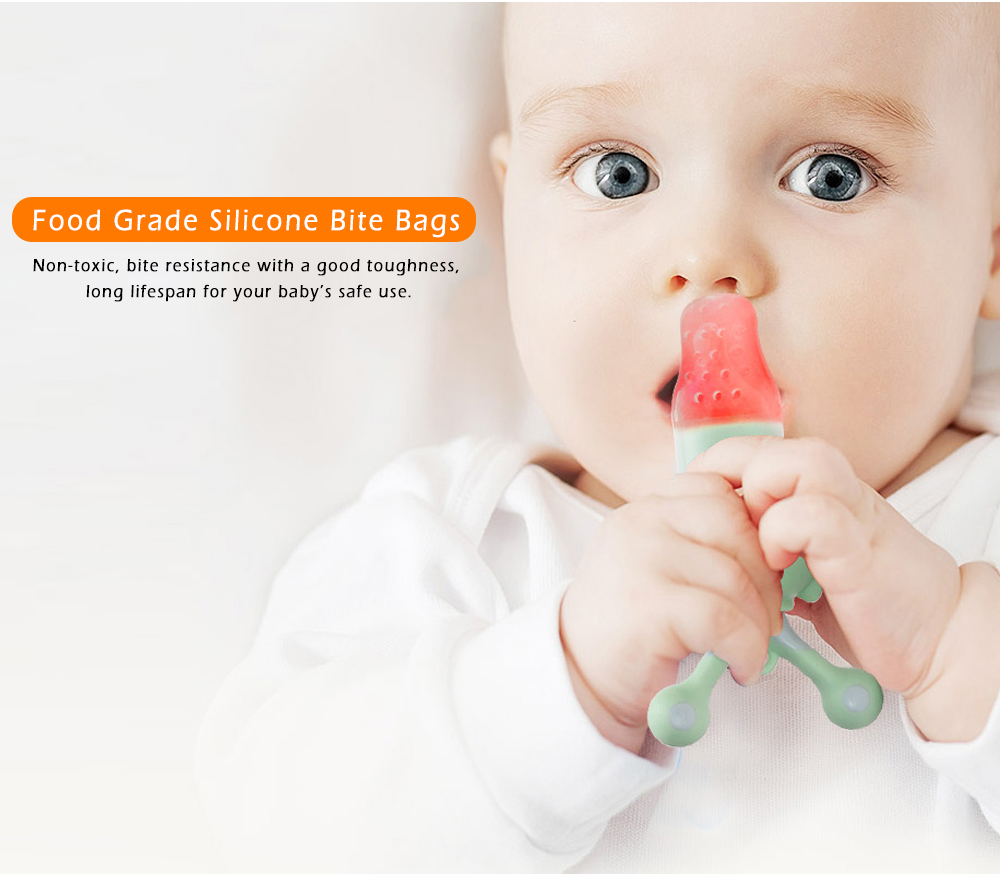 Baby Rotation Push Type Nipple Infant Bite Chew Training Device Fruit Filter
