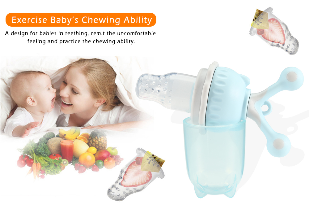 Baby Rotation Push Type Nipple Infant Bite Chew Training Device Fruit Filter