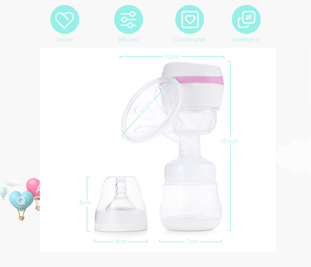 ZIMEITU RH318 Integrated Intelligent Electric Breast Pump for Baby Breastfeeding