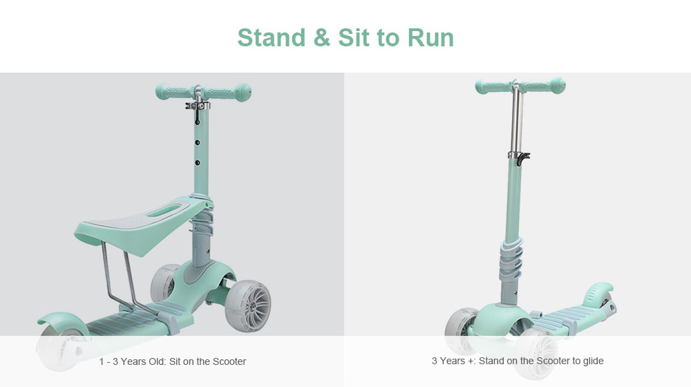 5 in 1 Double Mode Scooter with Three Wheels for Children