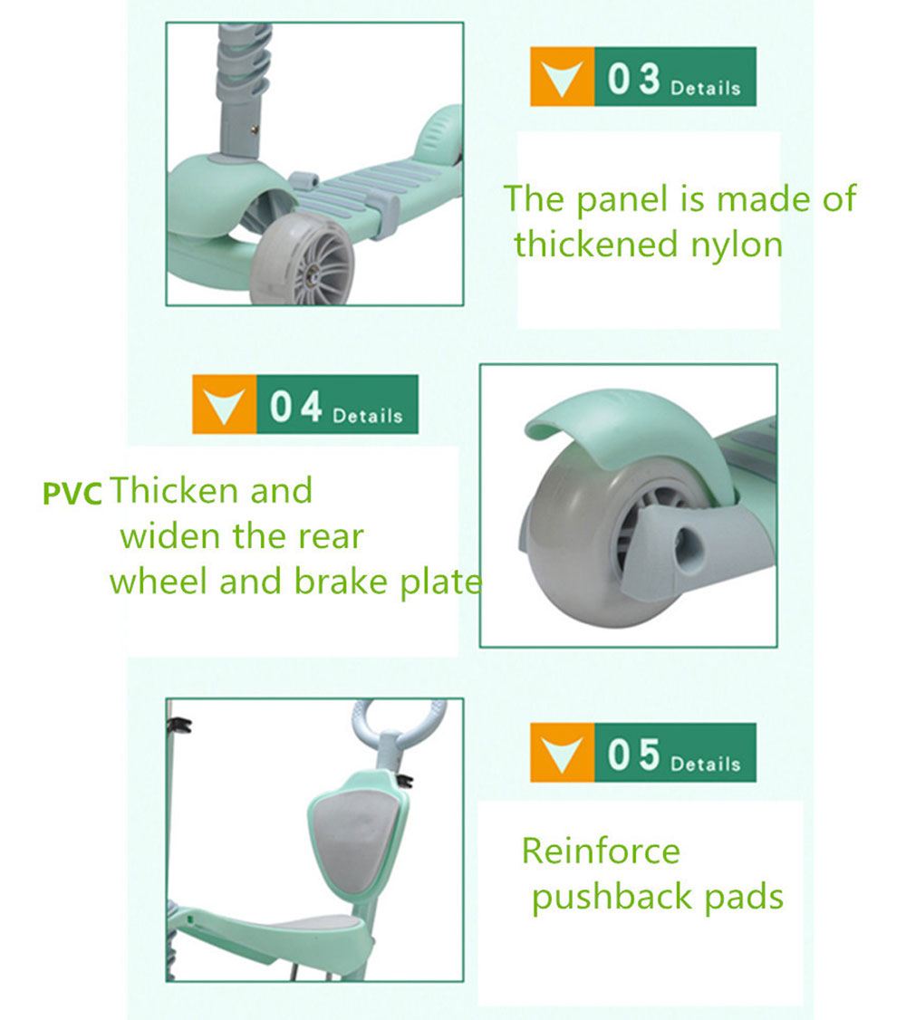 5 in 1 Double Mode Scooter with Three Wheels for Children 5 in 1 Double Mode Scooter with Three Wheels for Children