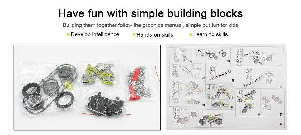 Stainless Steel Motorcycle Building Blocks Educational Kids Toy 158pcs Stainless Steel Motorcycle Building Blocks Educational Kids Toy 158pcs