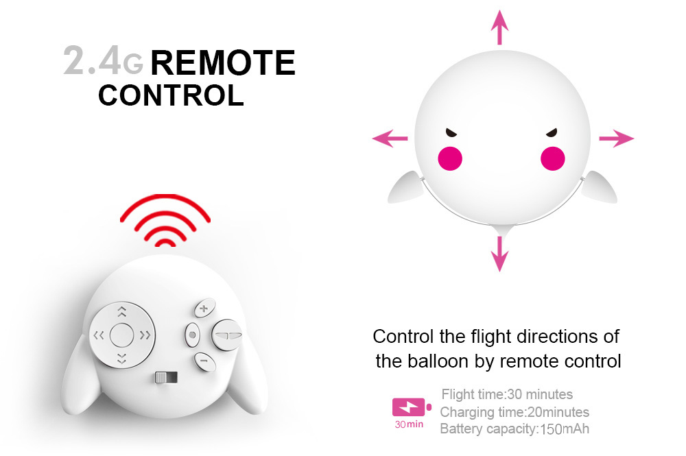 JJRC H80 2.4G RC Helium Balloon Robot 30mins Flight / Explosion-proof Material JJRC H80 2.4G RC Helium Balloon Robot 30mins Flight / Explosion-proof Material