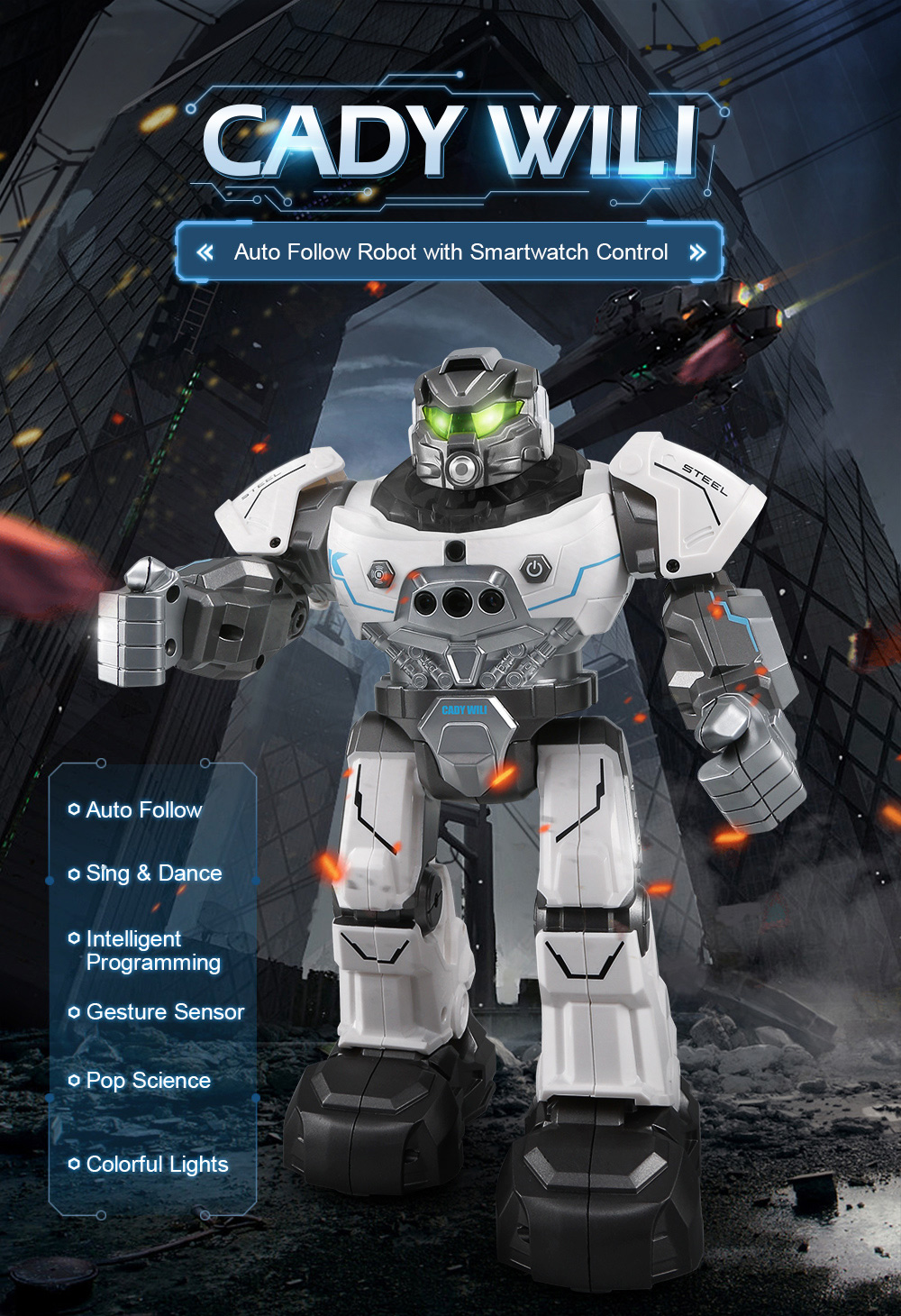 JJRC R5 RC Robot Auto Follow Smartwatch Control Sing Dance Intelligent Programming JJRC R5 RC Robot Auto Follow Smartwatch Control Sing Dance Intelligent Programming