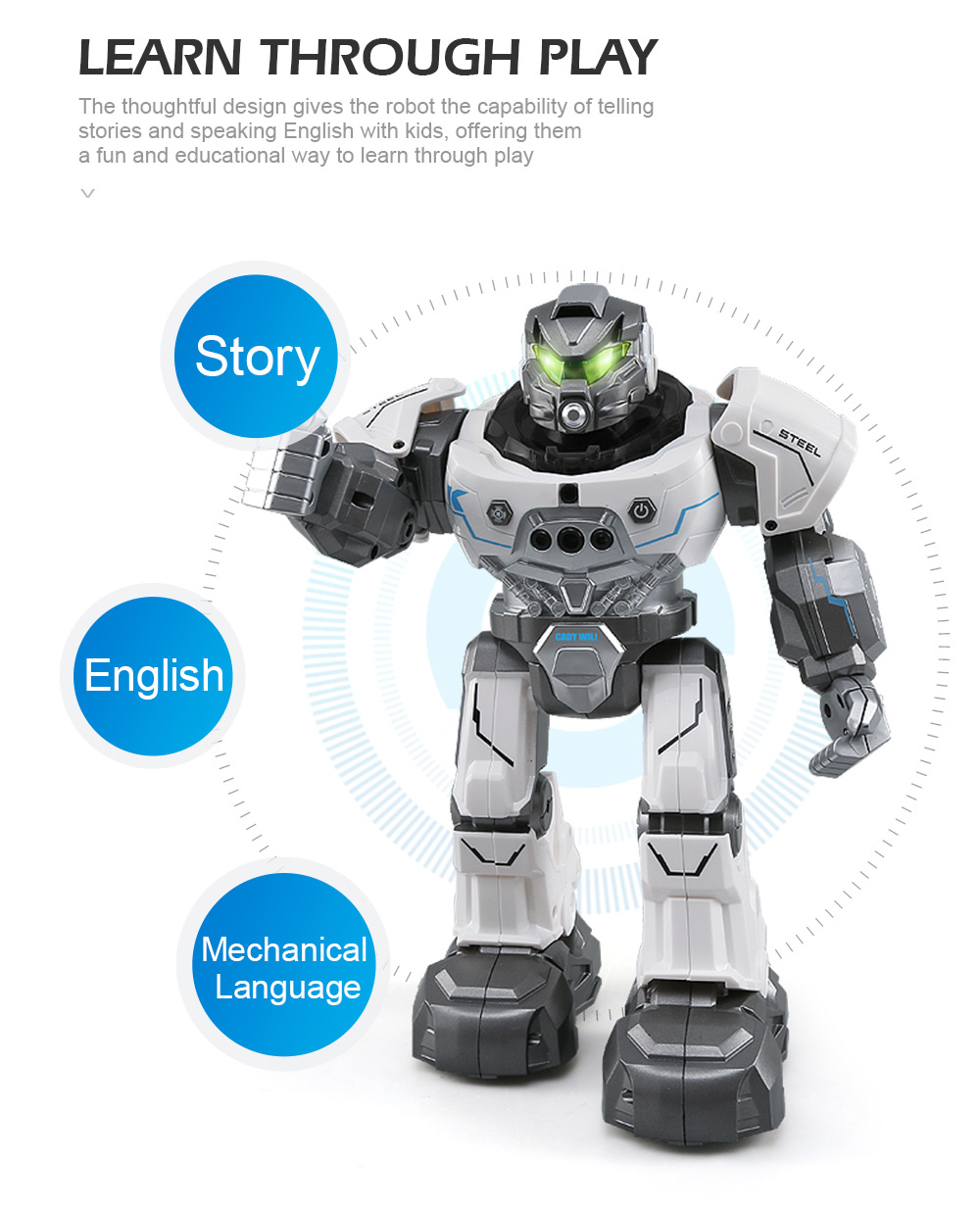 JJRC R5 RC Robot Auto Follow Smartwatch Control Sing Dance Intelligent Programming JJRC R5 RC Robot Auto Follow Smartwatch Control Sing Dance Intelligent Programming
