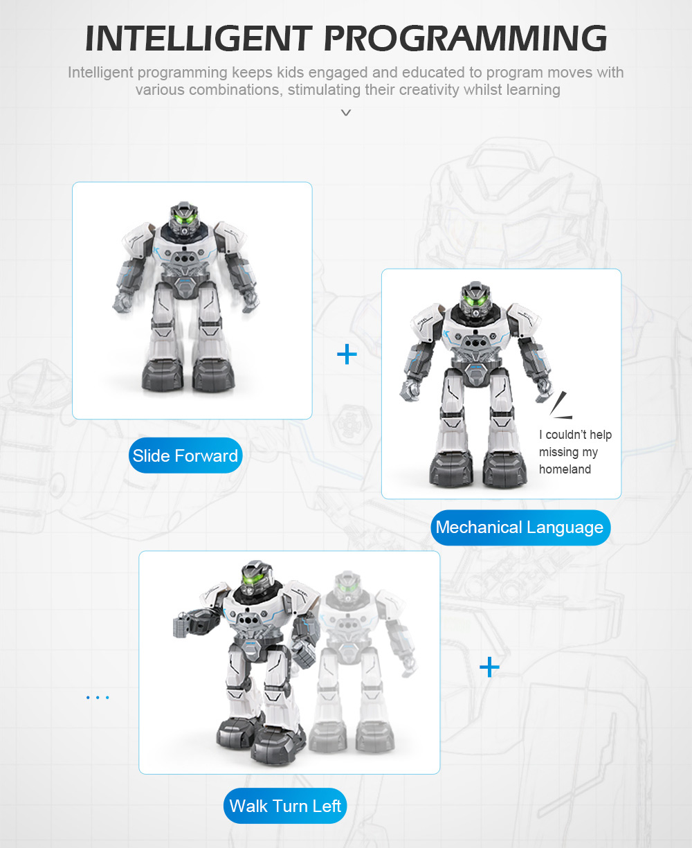 JJRC R5 RC Robot Auto Follow Smartwatch Control Sing Dance Intelligent Programming JJRC R5 RC Robot Auto Follow Smartwatch Control Sing Dance Intelligent Programming