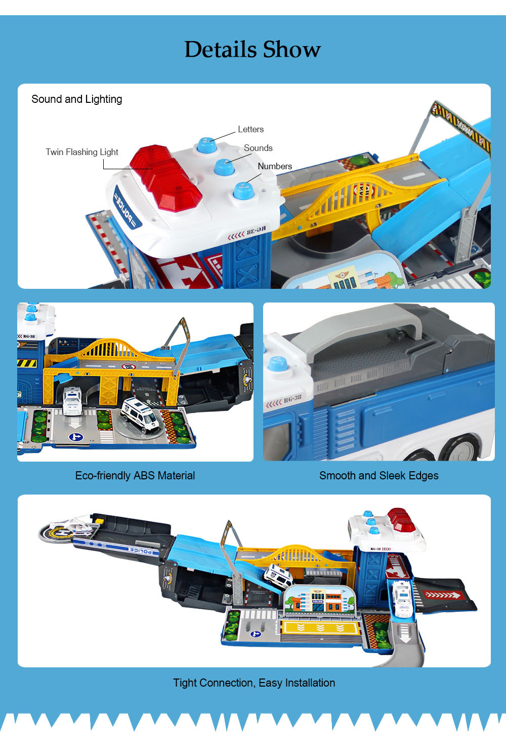 WinTek E5018 Assembled Police Station Alloy Vehicles Construction Set Toy