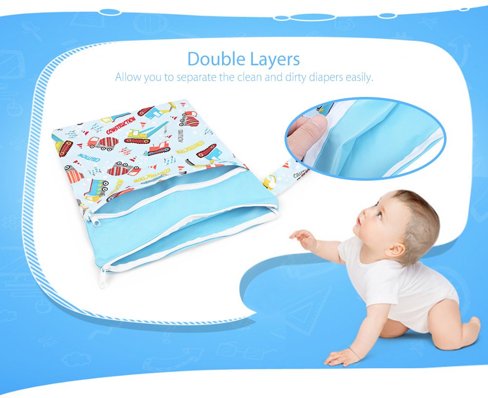 Cute Double Layers Portable Reusable Printed Babies Nappy Diaper Bag Cute Double Layers Portable Reusable Printed Babies Nappy Diaper Bag