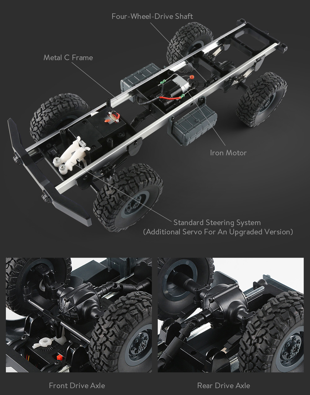 JJRC Q61 RC Off-road Car 500g Loading Concealed Battery Inclined Plane Diff Shock Absorbers