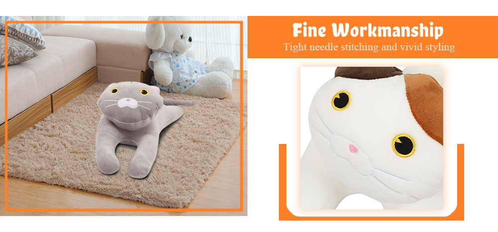 Soft Crystal Cotton Plush Dolls Stuffed Kneeling Cat Pillow Toys