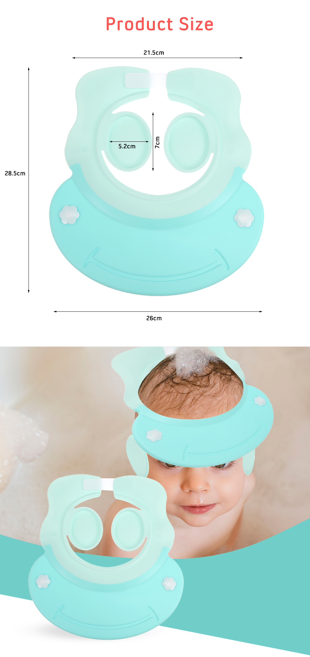 Baby Children Bathing Shower Cap Shampooing Ear Protection Hat